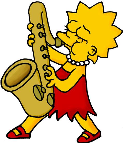 lisa simpson plays the saxophone